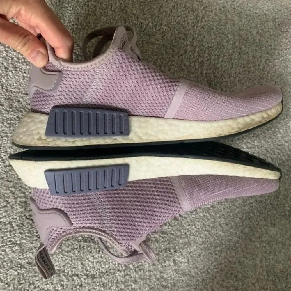 Adidas Boost NMD R1 Athletic Comfy Sneakers Light Purple Lavender Lilac 7.5 8 - Picture 5 of 12